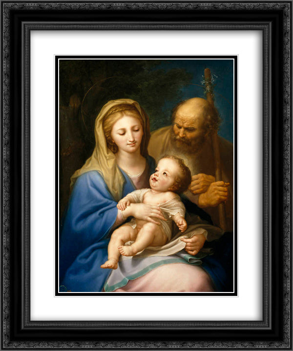 The Holy Family 20x24 Black Ornate Wood Framed Art Print Poster with Double Matting by Bayeu y Subias, Francisco