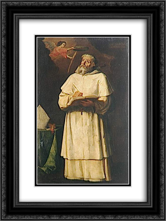 St. Pierre Pascal, Bishop of Jaen 18x24 Black Ornate Wood Framed Art Print Poster with Double Matting by Zurbaran, Francisco de