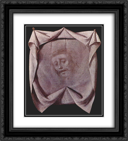 The Holy Face 20x22 Black Ornate Wood Framed Art Print Poster with Double Matting by Zurbaran, Francisco de