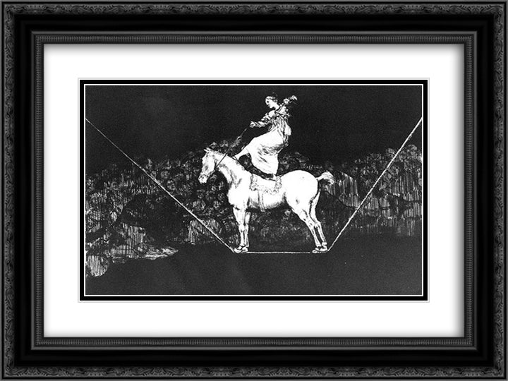 A circus queen timely Absurdity 24x18 Black Ornate Wood Framed Art Print Poster with Double Matting by Goya, Francisco