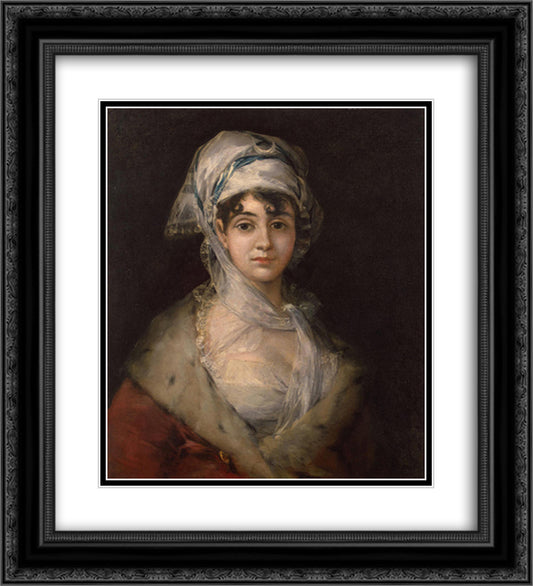 Actress Antonia Zarate 20x22 Black Ornate Wood Framed Art Print Poster with Double Matting by Goya, Francisco