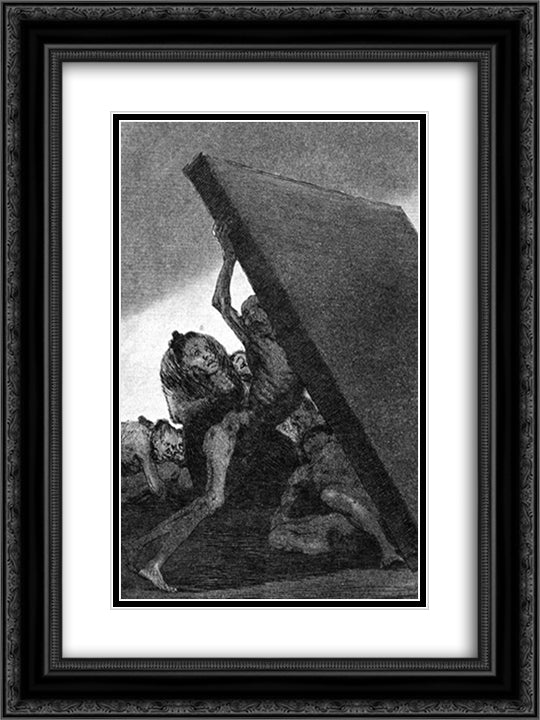 And they still won't go 18x24 Black Ornate Wood Framed Art Print Poster with Double Matting by Goya, Francisco