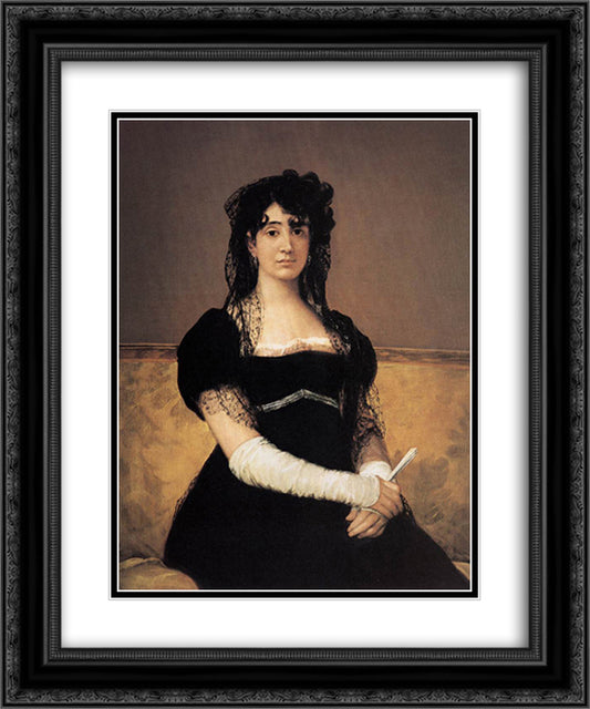 Antonia Zarate 20x24 Black Ornate Wood Framed Art Print Poster with Double Matting by Goya, Francisco