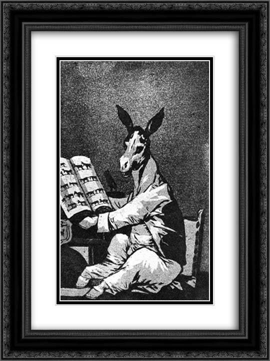 As Far back as his Grandfather 18x24 Black Ornate Wood Framed Art Print Poster with Double Matting by Goya, Francisco