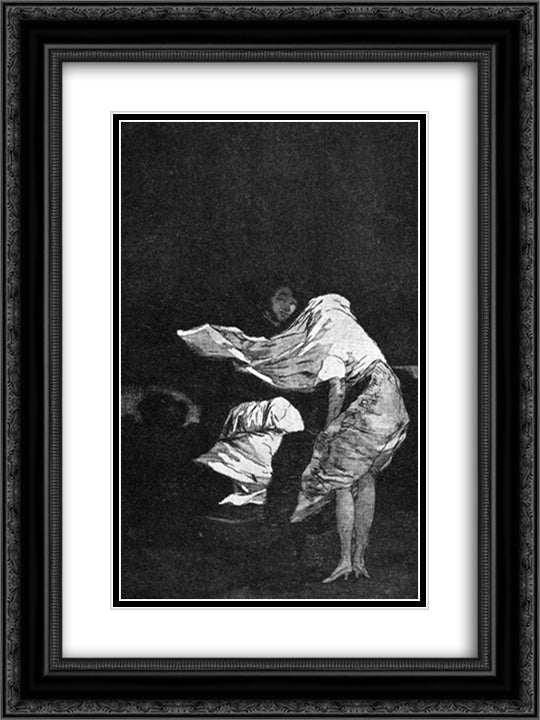 Bad night 18x24 Black Ornate Wood Framed Art Print Poster with Double Matting by Goya, Francisco