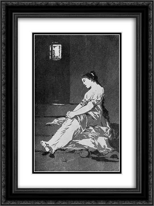 Because she was susceptible 18x24 Black Ornate Wood Framed Art Print Poster with Double Matting by Goya, Francisco