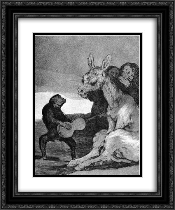 Bravissimo 20x24 Black Ornate Wood Framed Art Print Poster with Double Matting by Goya, Francisco