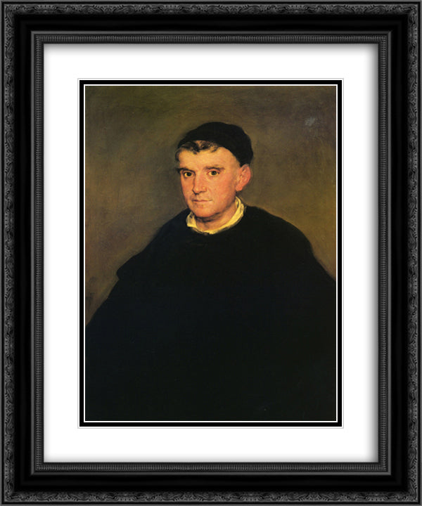 Brother Juan Fernandez de Rojas 20x24 Black Ornate Wood Framed Art Print Poster with Double Matting by Goya, Francisco