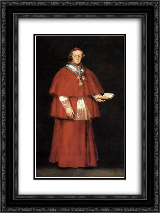 Cardinal Luis Maria de Borbon y Vallabriga 18x24 Black Ornate Wood Framed Art Print Poster with Double Matting by Goya, Francisco