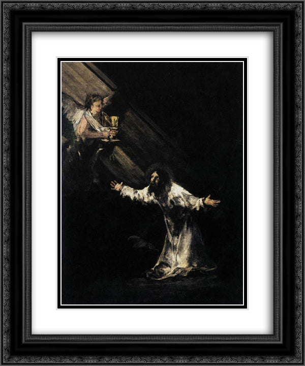 Christ on the Mount of Olives 20x24 Black Ornate Wood Framed Art Print Poster with Double Matting by Goya, Francisco