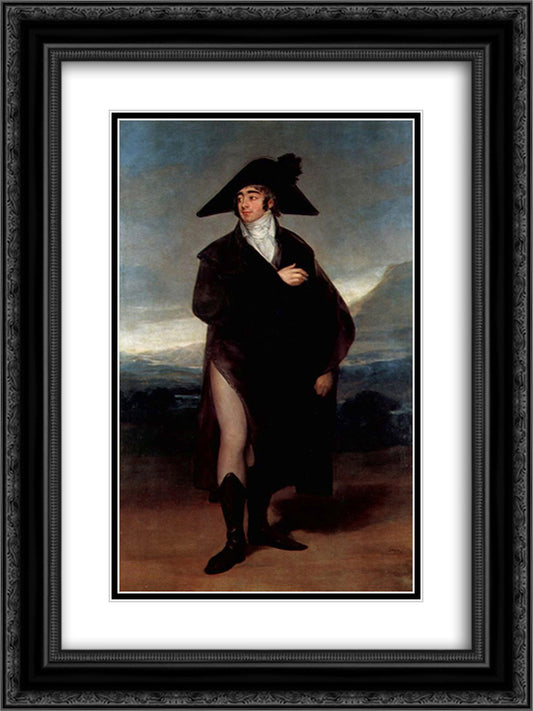 Count Fernand Nunez VII 18x24 Black Ornate Wood Framed Art Print Poster with Double Matting by Goya, Francisco