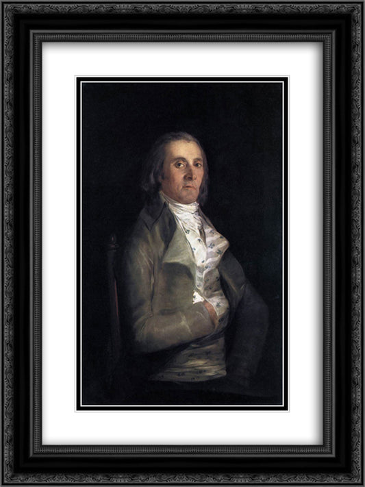 Don Andres del Peral 18x24 Black Ornate Wood Framed Art Print Poster with Double Matting by Goya, Francisco