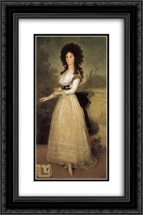 Dona Tadea Arias de Enriquez 16x24 Black Ornate Wood Framed Art Print Poster with Double Matting by Goya, Francisco