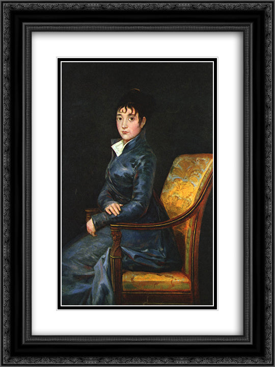 Dona Teresa Sureda 18x24 Black Ornate Wood Framed Art Print Poster with Double Matting by Goya, Francisco