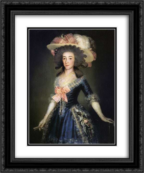 Duchess Countess of Benavente 20x24 Black Ornate Wood Framed Art Print Poster with Double Matting by Goya, Francisco