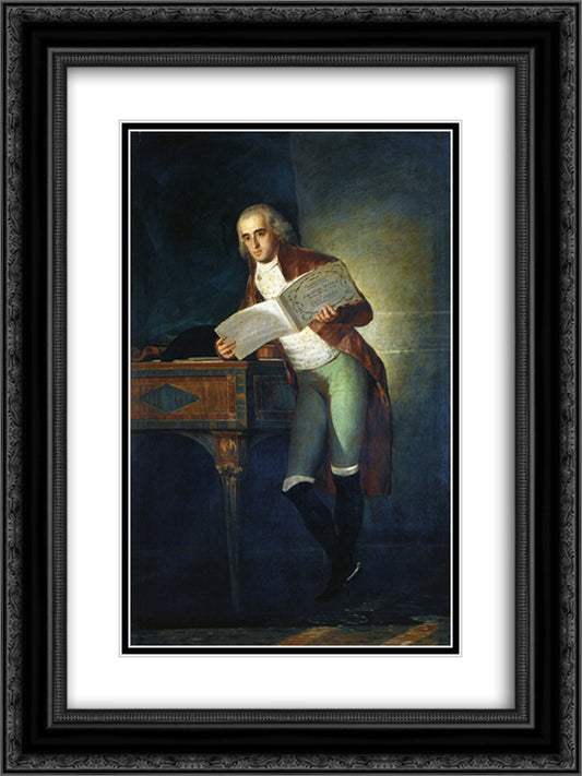 Duke of Alba 18x24 Black Ornate Wood Framed Art Print Poster with Double Matting by Goya, Francisco