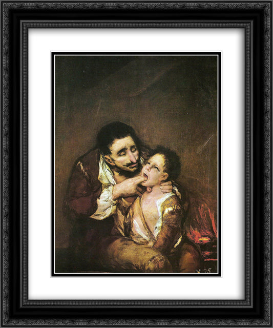 El Lazarillo de Tormes 20x24 Black Ornate Wood Framed Art Print Poster with Double Matting by Goya, Francisco