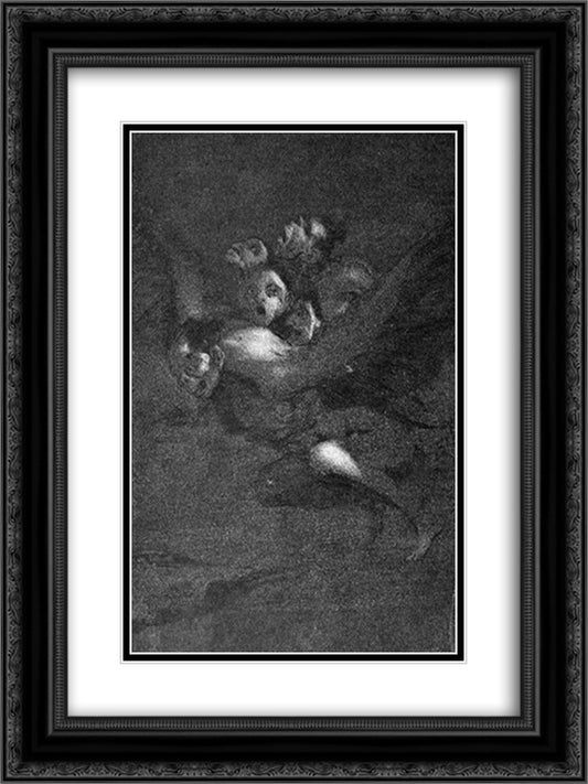 Farewell 18x24 Black Ornate Wood Framed Art Print Poster with Double Matting by Goya, Francisco