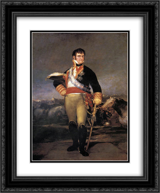 Ferdinand VII 20x24 Black Ornate Wood Framed Art Print Poster with Double Matting by Goya, Francisco