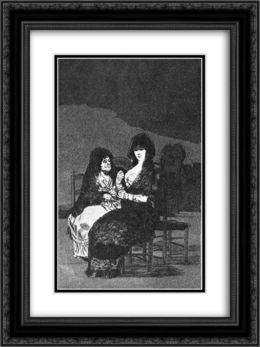 Fine advice 18x24 Black Ornate Wood Framed Art Print Poster with Double Matting by Goya, Francisco