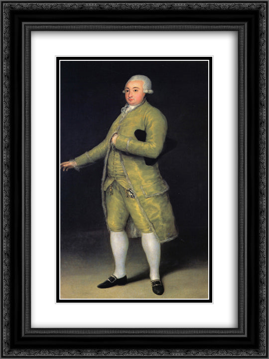 Francisco de Cabarrus 18x24 Black Ornate Wood Framed Art Print Poster with Double Matting by Goya, Francisco