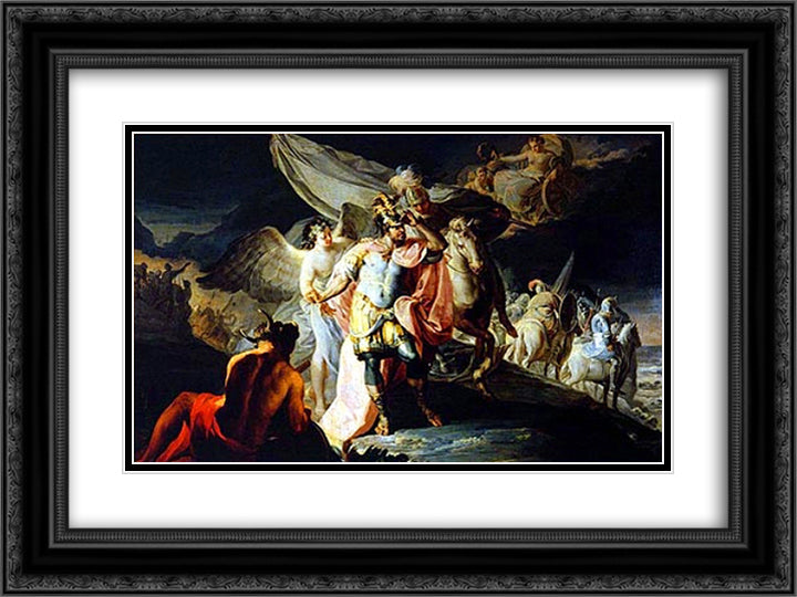 Hanibal vencedor contempla Italia desde los Alpes 24x18 Black Ornate Wood Framed Art Print Poster with Double Matting by Goya, Francisco