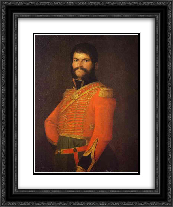 Juan Martin Diaz, Determined to 20x24 Black Ornate Wood Framed Art Print Poster with Double Matting by Goya, Francisco
