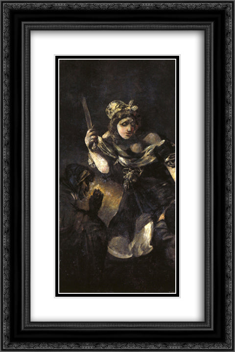 Judith and Holovernes 16x24 Black Ornate Wood Framed Art Print Poster with Double Matting by Goya, Francisco