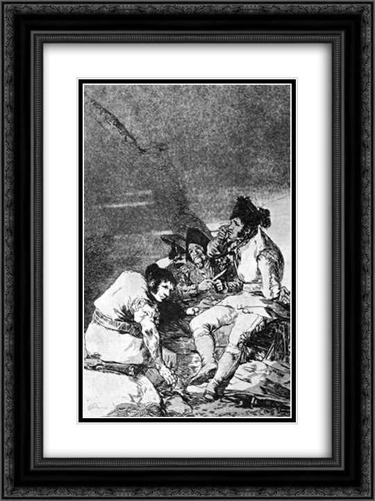 Lads getting on with the job 18x24 Black Ornate Wood Framed Art Print Poster with Double Matting by Goya, Francisco