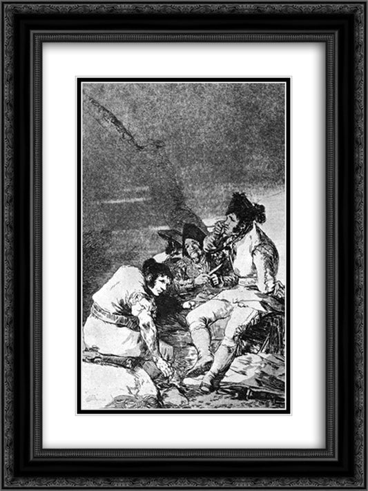 Lads getting on with the job 18x24 Black Ornate Wood Framed Art Print Poster with Double Matting by Goya, Francisco