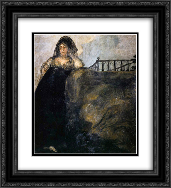 Leocadia 20x22 Black Ornate Wood Framed Art Print Poster with Double Matting by Goya, Francisco