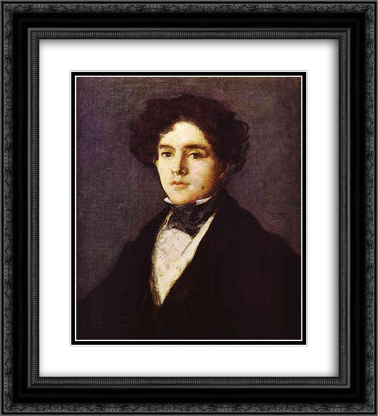 Mariano Goya 20x22 Black Ornate Wood Framed Art Print Poster with Double Matting by Goya, Francisco