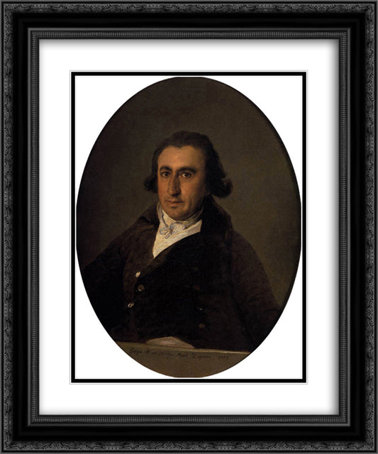 Martin Zapater 20x24 Black Ornate Wood Framed Art Print Poster with Double Matting by Goya, Francisco