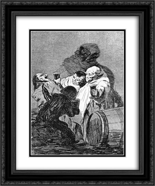 No one has seen us 20x24 Black Ornate Wood Framed Art Print Poster with Double Matting by Goya, Francisco