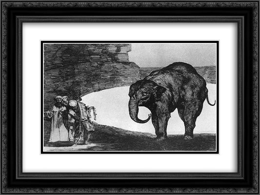 Other laws by the people or beast Absurdity 24x18 Black Ornate Wood Framed Art Print Poster with Double Matting by Goya, Francisco