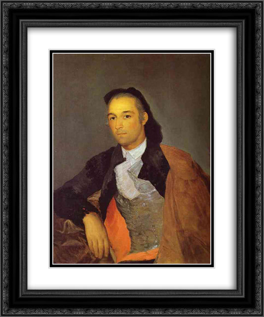 Pedro Romero 20x24 Black Ornate Wood Framed Art Print Poster with Double Matting by Goya, Francisco