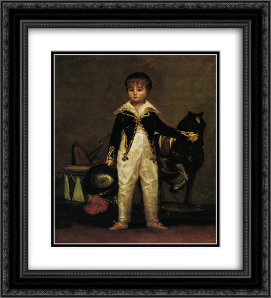 Pepito Costa and Bonells 20x22 Black Ornate Wood Framed Art Print Poster with Double Matting by Goya, Francisco