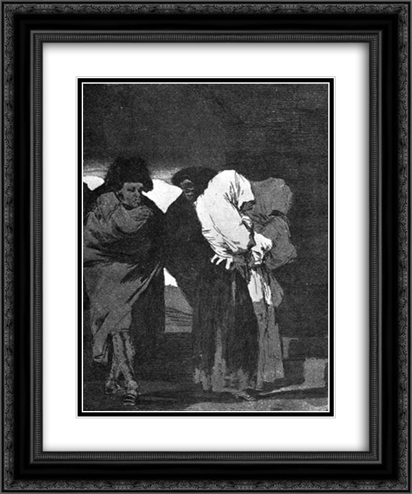 Poor little girls! 20x24 Black Ornate Wood Framed Art Print Poster with Double Matting by Goya, Francisco