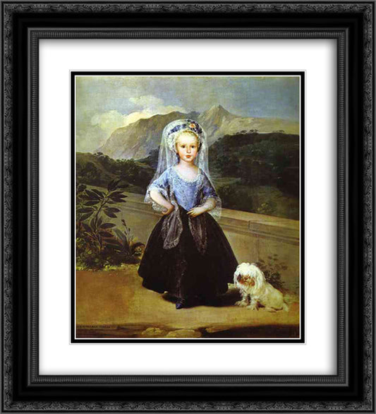 Portait of Maria Teresa de Borbon y Vallabriga 20x22 Black Ornate Wood Framed Art Print Poster with Double Matting by Goya, Francisco