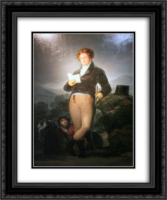 Portrait of Don Francisco de Borja Tellez Giron 20x24 Black Ornate Wood Framed Art Print Poster with Double Matting by Goya, Francisco