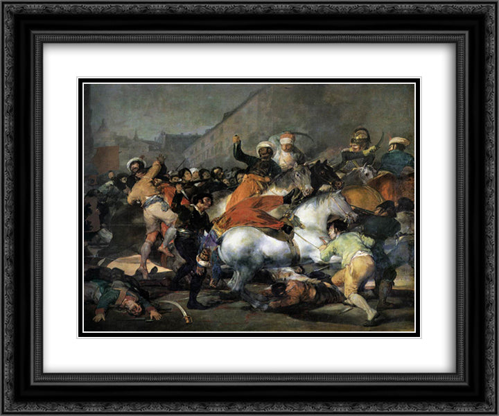 The Second of May, 1808 The Charge of the Mamelukes 24x20 Black Ornate Wood Framed Art Print Poster with Double Matting by Goya, Francisco