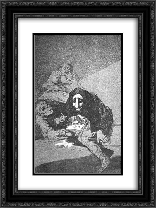 The shy man 18x24 Black Ornate Wood Framed Art Print Poster with Double Matting by Goya, Francisco