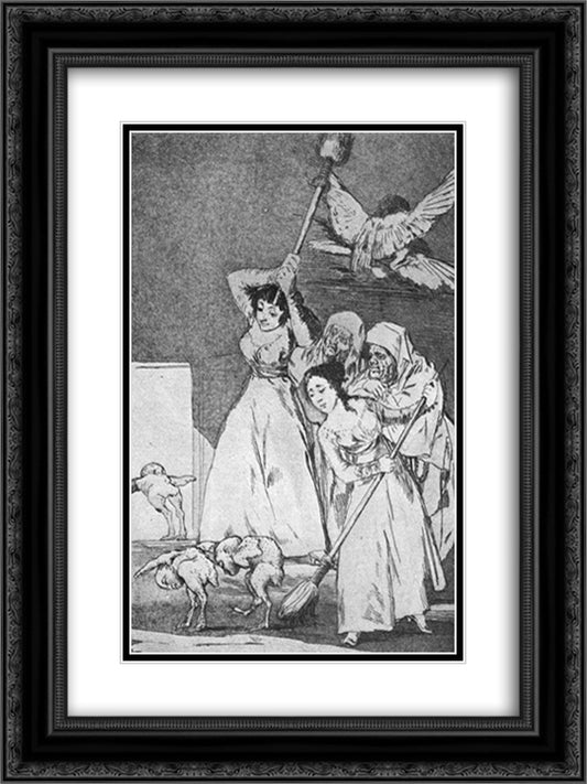 They already go plucked 18x24 Black Ornate Wood Framed Art Print Poster with Double Matting by Goya, Francisco
