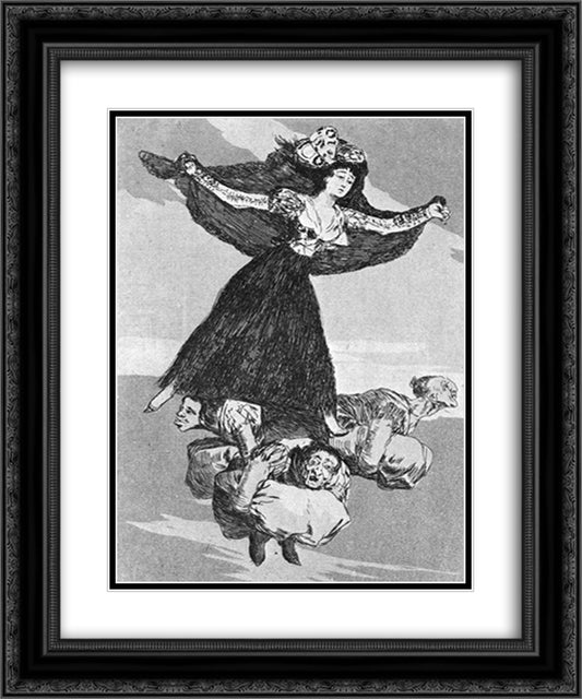 They have flown 20x24 Black Ornate Wood Framed Art Print Poster with Double Matting by Goya, Francisco