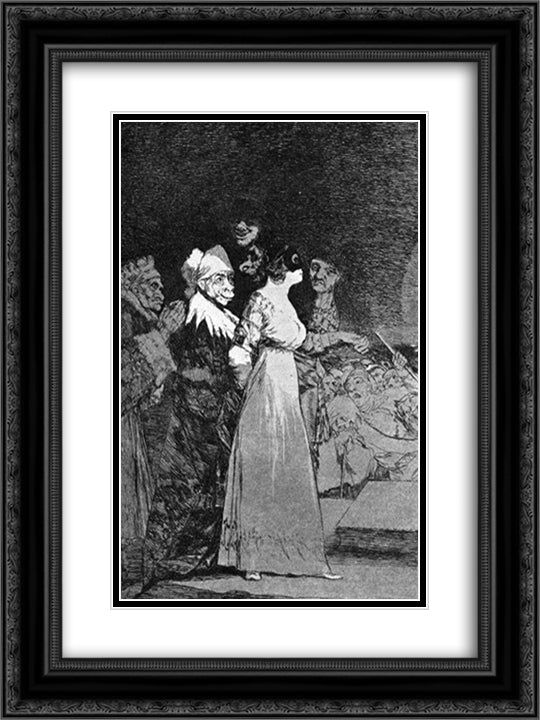 They say 'yes' and give their hand to the first comer 18x24 Black Ornate Wood Framed Art Print Poster with Double Matting by Goya, Francisco