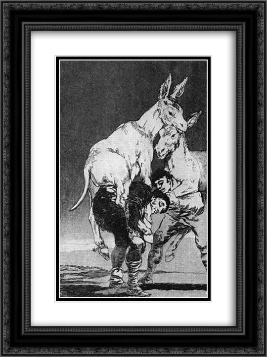 They who Cannot 18x24 Black Ornate Wood Framed Art Print Poster with Double Matting by Goya, Francisco