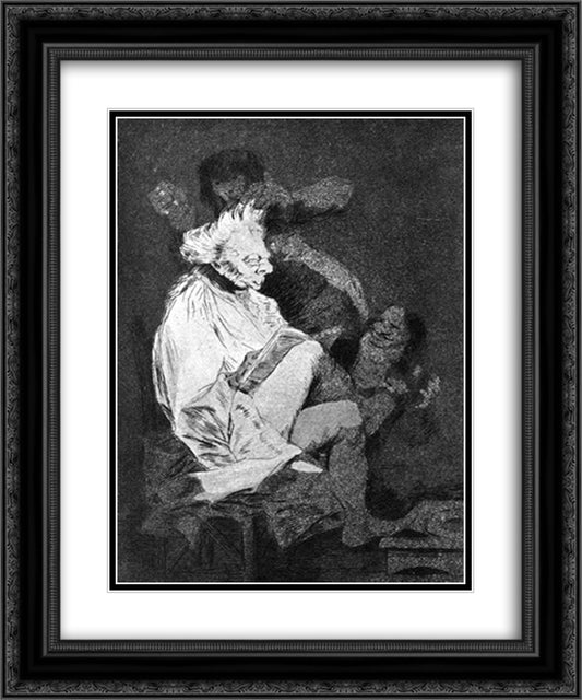 This certainly is reading 20x24 Black Ornate Wood Framed Art Print Poster with Double Matting by Goya, Francisco