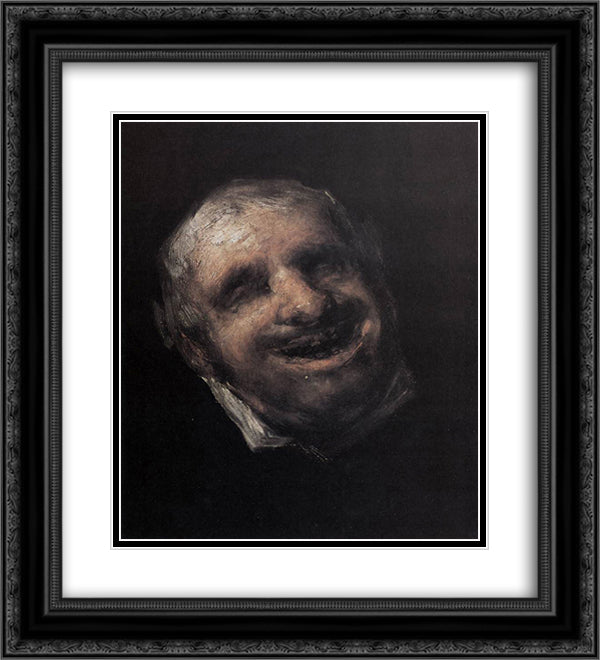 Tio Paquete 20x22 Black Ornate Wood Framed Art Print Poster with Double Matting by Goya, Francisco