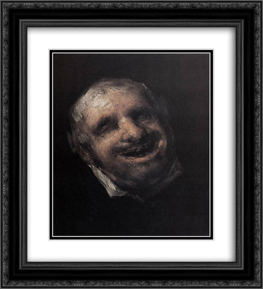 Tio Paquete 20x22 Black Ornate Wood Framed Art Print Poster with Double Matting by Goya, Francisco