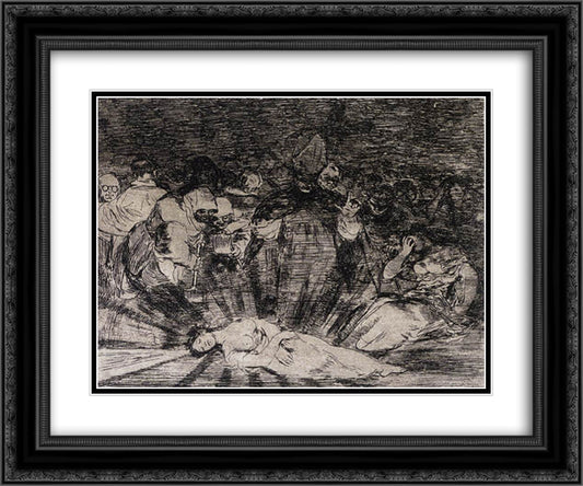 Truth Has Died 24x20 Black Ornate Wood Framed Art Print Poster with Double Matting by Goya, Francisco